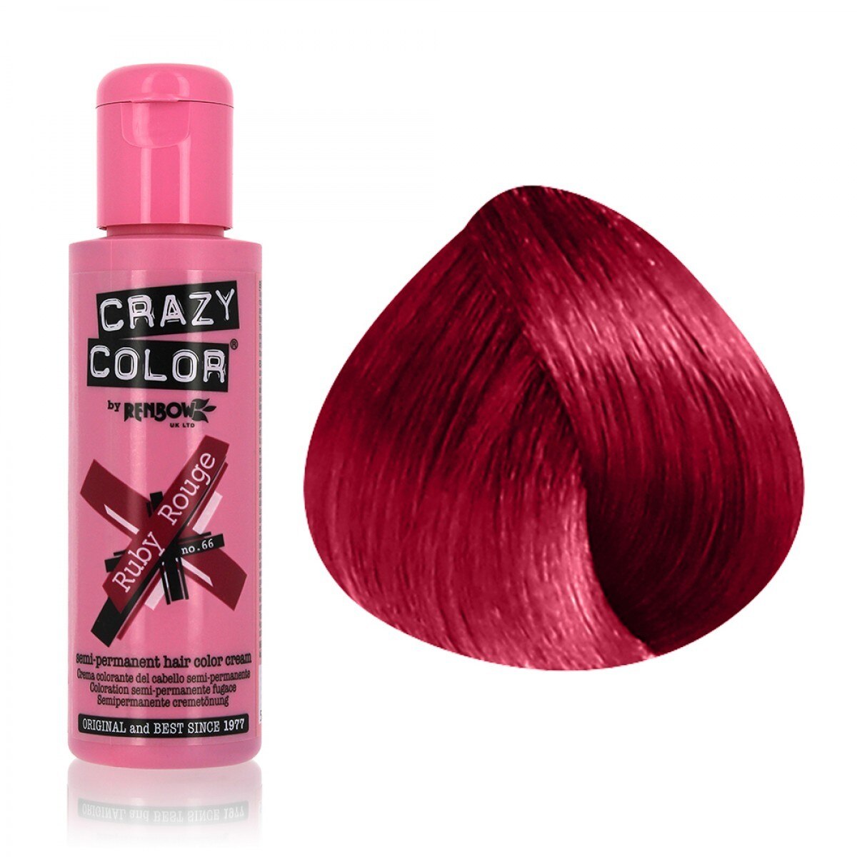 Crazy Color – Vopsea Crema Demipermanenta Ruby Rouge 66 Crazy Color imagine